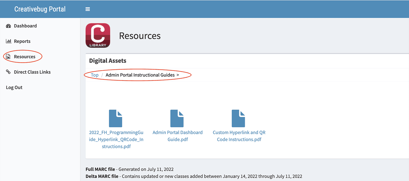 Resources - Admin Portal Instructional Guides