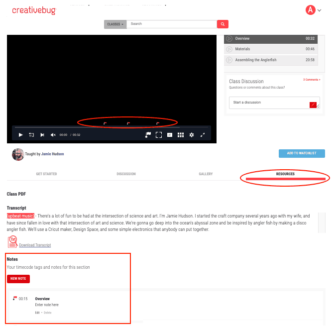 Where to find notes