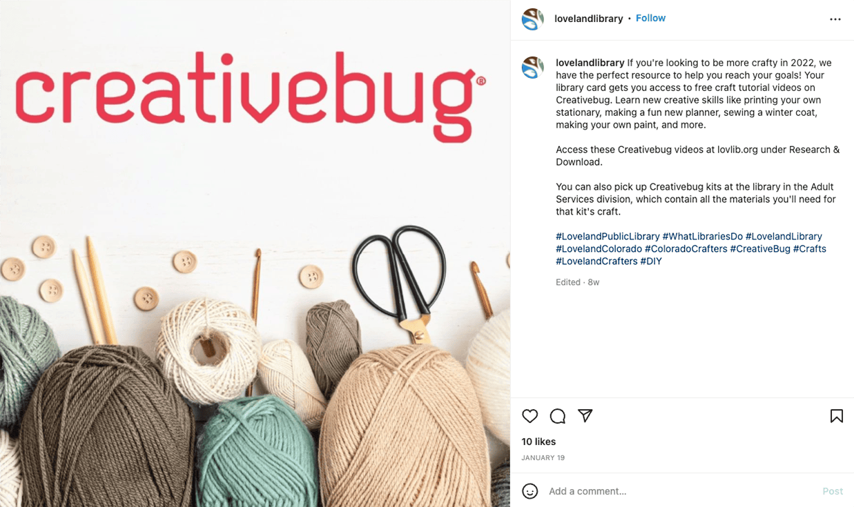 Instagram Post example